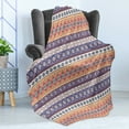 thumbnail image 4 of Aztec Soft Flannel Fleece Throw Blanket, Repetitive Mexican Inspired Ornamental Lines Art, Cozy Plush for Indoor and Outdoor Use, 50" x 70", Multicolor, by Ambesonne, 4 of 5