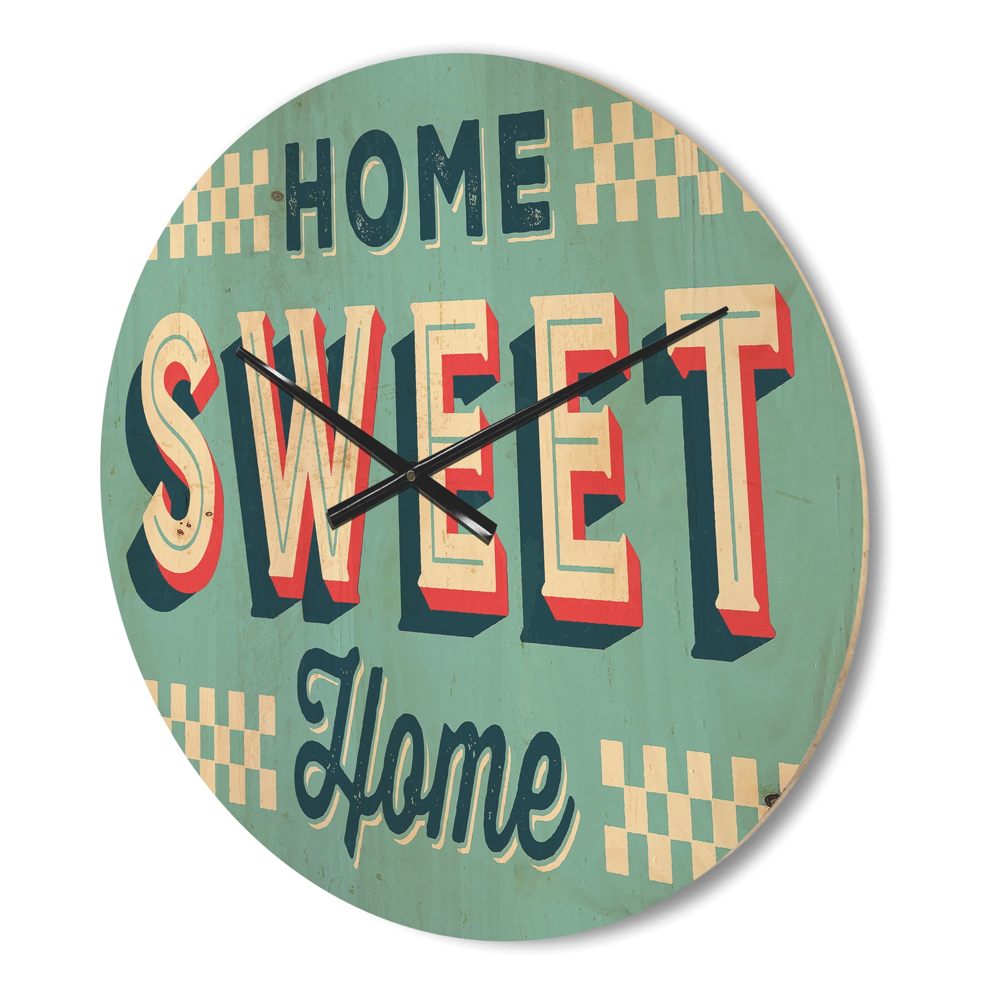 Designart 'Old Metal Style Home Sweet Home' Vintage Wood Wall Clock