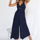 thumbnail image 3 of Monos De Cintura Alta Monos de cintura alta para mujer con bolsillos recortados con cuello en V para mujer (azul marino S) Cgtredaw para Mujer Azul marino T L, 3 of 6