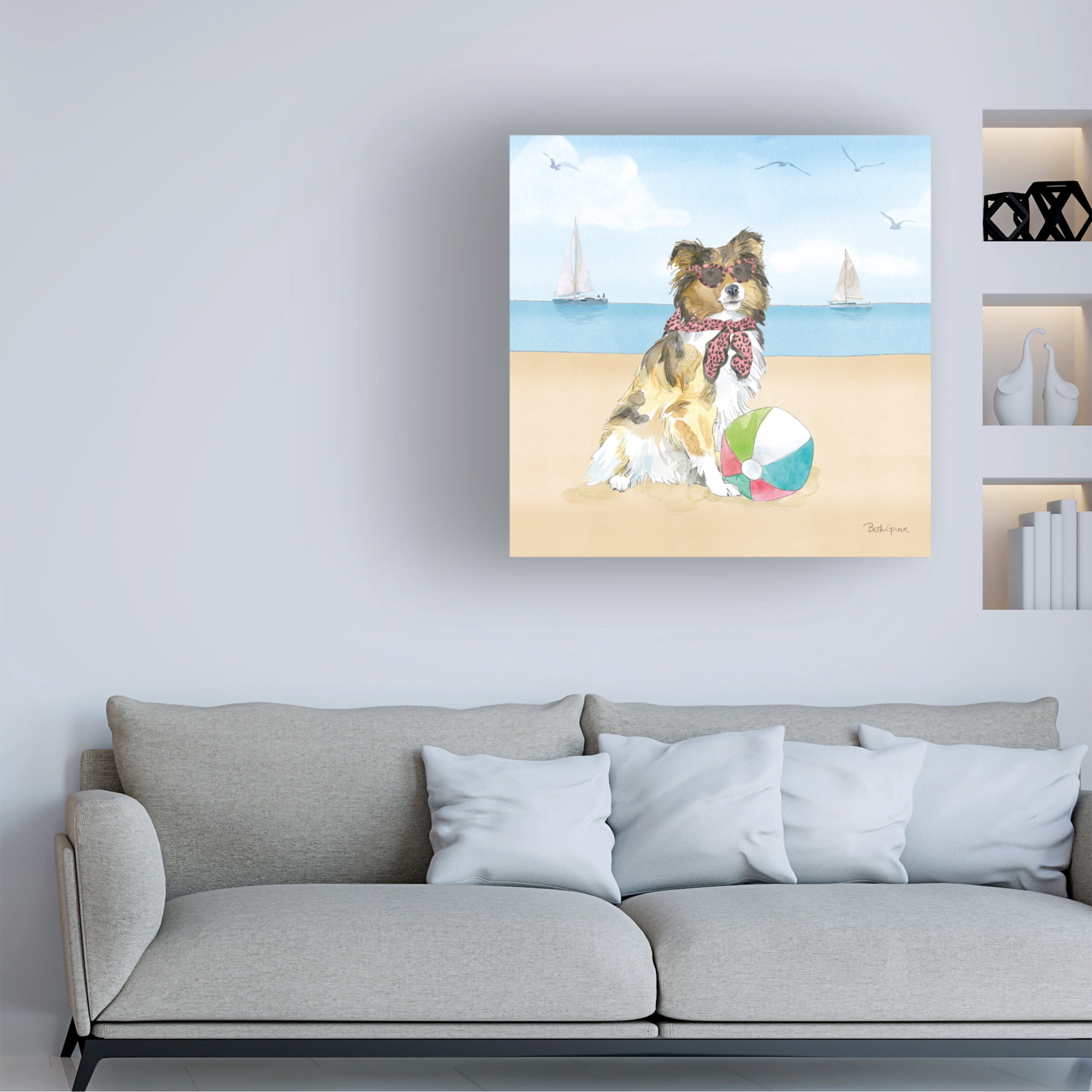 Beth Grove 'Summer Paws V No Words' Canvas Art