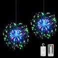 thumbnail image 2 of Firework Lights Copper Wire 198LED Lights, 8 Modes Dandelion Lights Dimmable String Fairy Lights with Remote Control, Colorful, 2 of 8