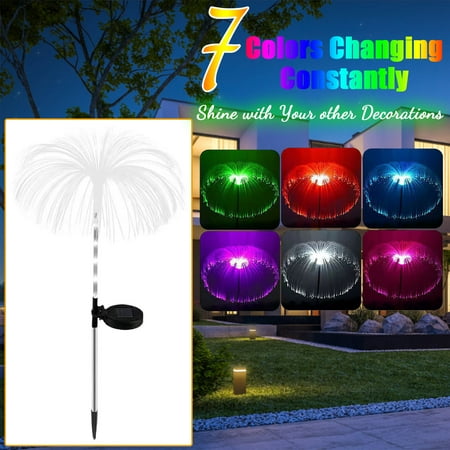 

Kokovifyves Clearance Patio Decor under $10 Solar Jellyfish Lamp Led Optical Fiber Lamp Simulation Outdoor Courtyard Lamp Decorative Lamp Floor Plug Lamp