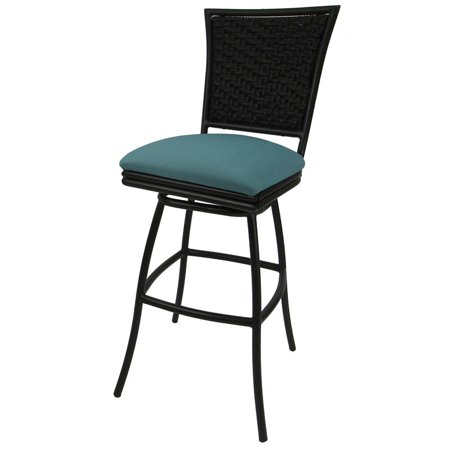 Outdoor Patio Extra Tall Spectator Swivel Armless Bar Stool 35  - Erin
