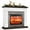 B# White & Brown with Red Brick Fireplace, variant on Holliwill Electric Fireplace Mantel, 44" Freestanding Fireplace Heater with LED Lights, Infrared Quartz Heater, 1400W, White & Brown
