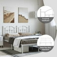 thumbnail image 4 of vidaXL White Queen Metal Bed Frame with Headboard & Slats, No Mattress, Easy Assembly, 4 of 9