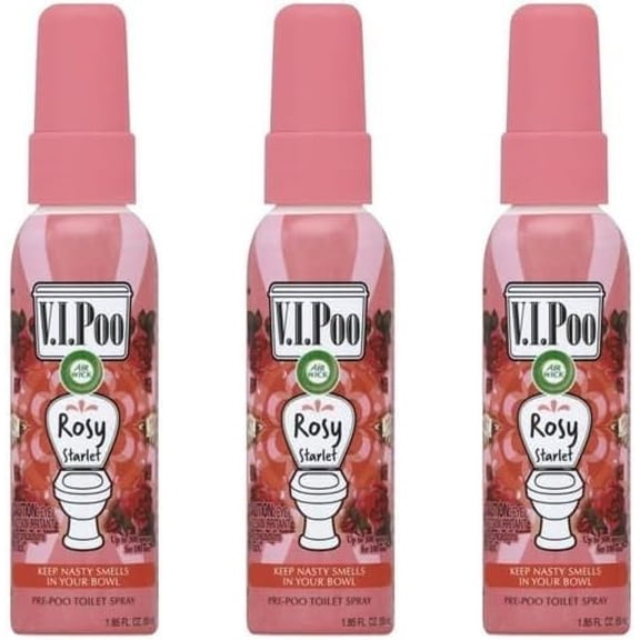 3x Air Wick V.I.P. Pre-Poop Toilet Spray, Rosy Starlet, 1.85 oz (Travel Size)
