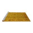 thumbnail image 2 of Ahgly Company Machine Washable Indoor Round Oriental Yellow Industrial Area Rugs, 3' Round, 2 of 4