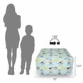 thumbnail image 3 of Summer Rectangle Pouf, Young Boys Swimming in the Pool with Balls and Duck Floats Drawn by Hand, Under Desk Foot Stool for Living Room Office with Cover, 25", Pale Teal Multicolor, by Ambesonne, 3 of 4