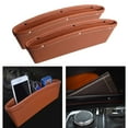 thumbnail image 4 of unbranded Caja De Almacenamiento Para Asiento De Auto En Cuero Sintético Marrón Para Mantener Objetos Seguros, 4 of 6