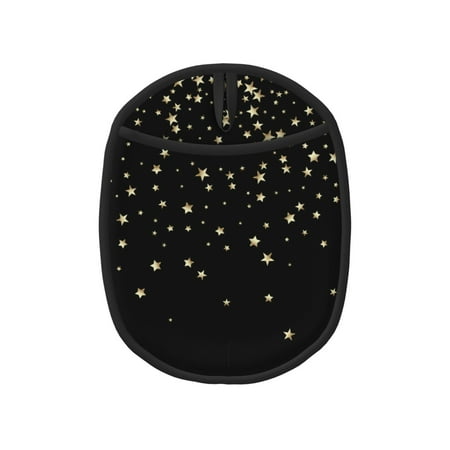 

Qekee Star Silver Glitter Pattern Silicone Pot Holders Oven Mitts Heat Resistant Hot Pads Non Slip Pot Holder Towel Cloth Interior Lining