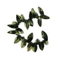 thumbnail image 2 of Czech Glass Twist Beads, Side Drilled 12x6mm, 1 Strand, Jet Green with Red Luster, 2 of 2