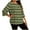 Army Green, variant on Women's Striped Oversized T Shirts 3/4 Sleeve Plus Size Tops Summer Casual Crew Neck Loose Fit Tunic Tops