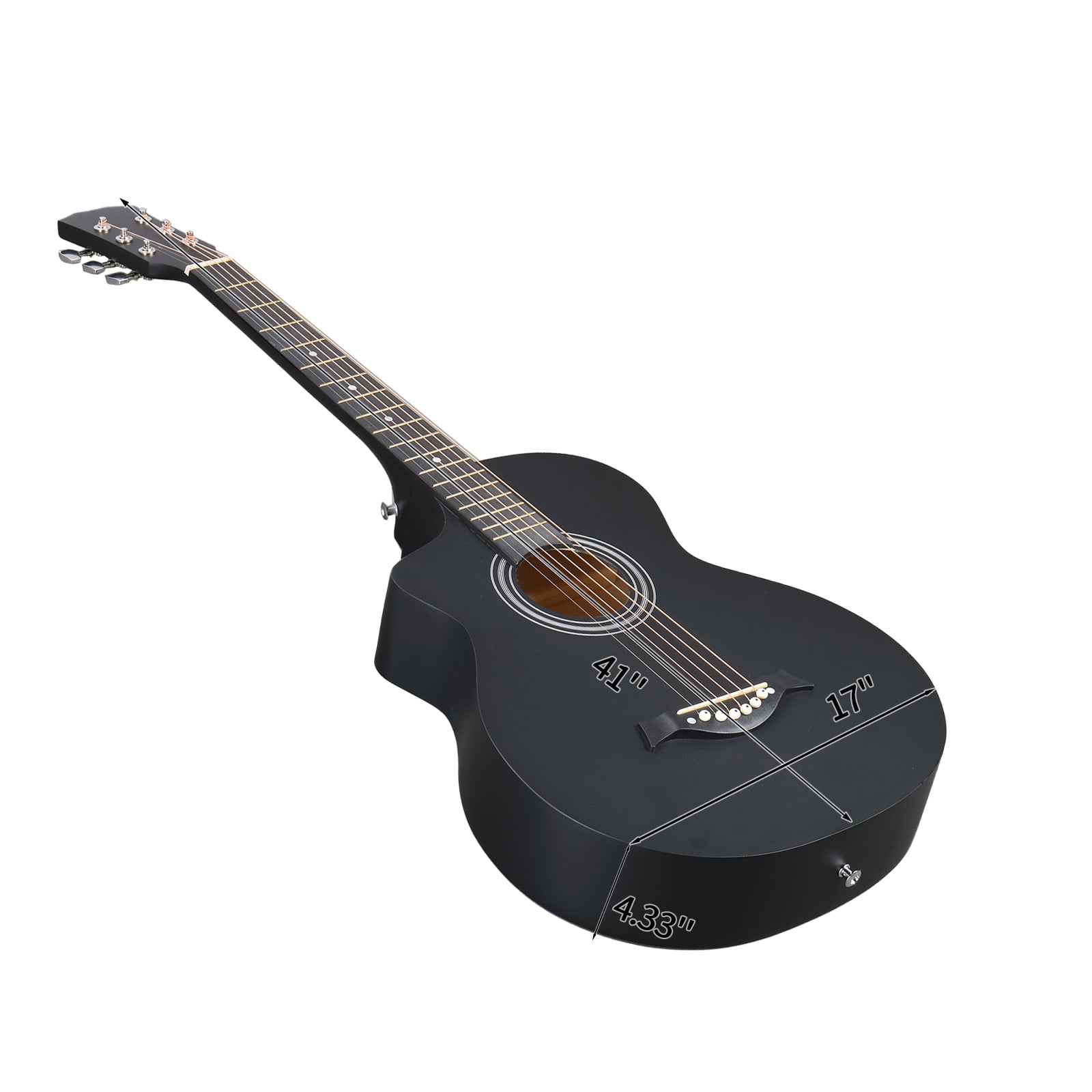 AsterOutdoor 38-Inch Acoustic Guitar JF Folk Body Basswood 6 Steel Strings Beginner Starter Kit with Gig Bag Strap Picks Capo and Tuner
