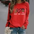 thumbnail image 2 of Hpapadks Sweatshirt for Women Casual Long Sleeve Letter Graphic Print Loose Round Neck Shirts Tops Hoodies for Women Red XXL, 2 of 3