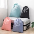 thumbnail image 4 of Drawstring Drawstring Pocket Small Cloth Bag Travel Portable Suitcase Organize Packing Bag Clothes Underwear Toy Storage Bag，Black Small 30*40cm 2pcs, 4 of 4