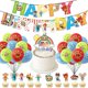 thumbnail image 1 of Juego de 37 piezas de suministros para fiesta de cumpleaños de melón, decoraciones para fiestas temáticas de melón, incluye pancarta de feliz cumpleaños, adornos para magdalena, 1 of 4