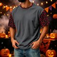 thumbnail image 2 of ZXLBBD Men's T-Shirts Halloween Ribbed Pumpkin Graphic Tee Short Sleeve Crew Neck T Shirt Party Daily Versatile T-Shirts for Man Casual,Gray,5XL, 2 of 7