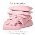 thumbnail image 4 of Ivy Union 7 Piece Diamond Stitched Comforter and Sheet Set - Comfy, Breathable, All Season - Queen, Light Pink, 4 of 9