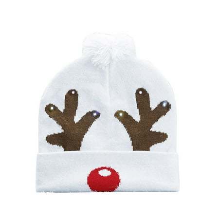 

JPGIF Hot Sales Luminous Christmas Hat Children Adult Autumn And Winter Warm European And American Pullover Knitted Hat Printed Woolen Hat