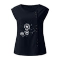 thumbnail image 4 of Pompotops Femme Été Décontracté Sans Manches Bouton Gilet Col Rond Blouse Ample Haut Actif Femme, 4 of 4