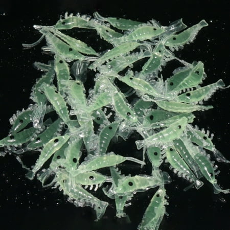 Shrimp Bait 50Pcs Fishing Baits Simulation Luminous Silicone Saltwater Freshwater Shrimp Lures for Fishermen