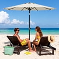 thumbnail image 6 of Garvee 9 feet Outdoor Patio Umbrella, with Push Button Tilt & 8 Sturdy Ribs, Off-White, 6 of 8