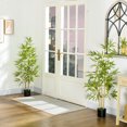 thumbnail image 2 of HOMCOM 2 Piece 4ft Artificial Tree Bamboo for Indoor Home Decor, 2 of 10