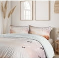 thumbnail image 6 of Ambesonne Fantasy Duvet Cover Set, Butterflies Trees Sky, 2-Calking, Pale Pink Orange, 6 of 7