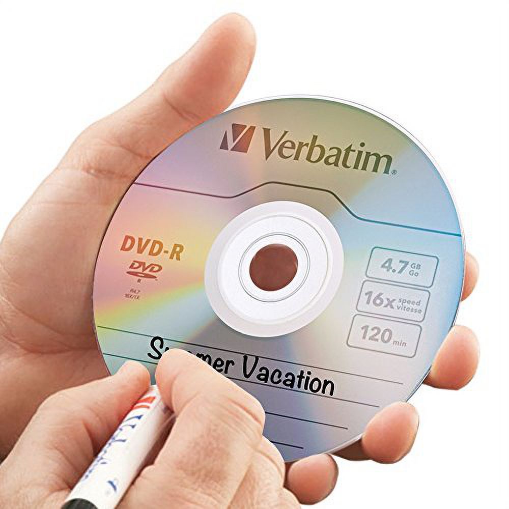 Verbatim DVD-R 4.7GB 16x AZO Recordable Media Disc - 100 Disc Spindle - 95102 - Silver - image 2 of 5
