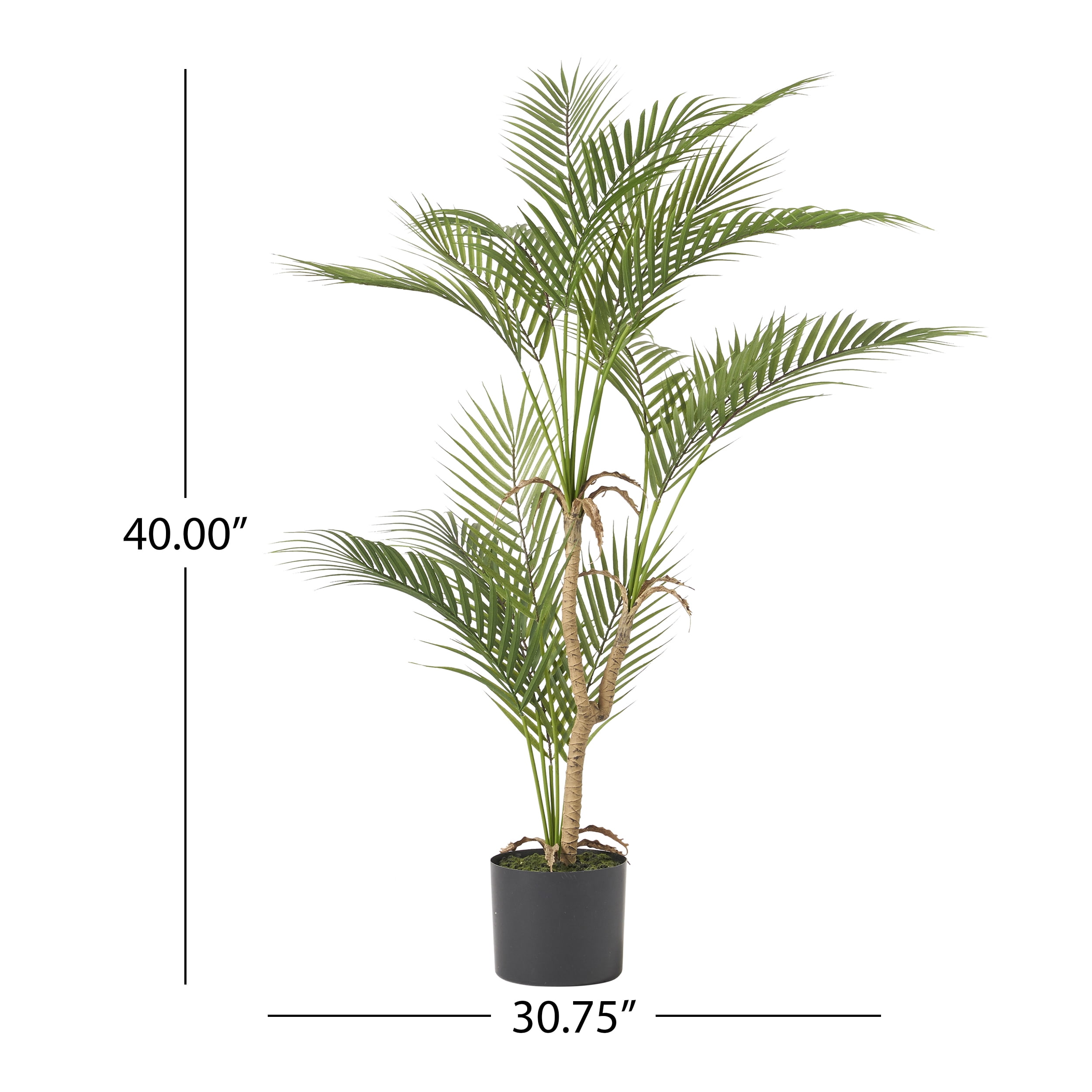 Troup 3' x 2.5' Artificial Tabletop Palm Tree, Green, Faux Indoor Plant