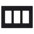 thumbnail image 1 of Placa de Pared Lutron CW-3-BL 3 Módulos Sin Tornillos Negra, 1 of 4