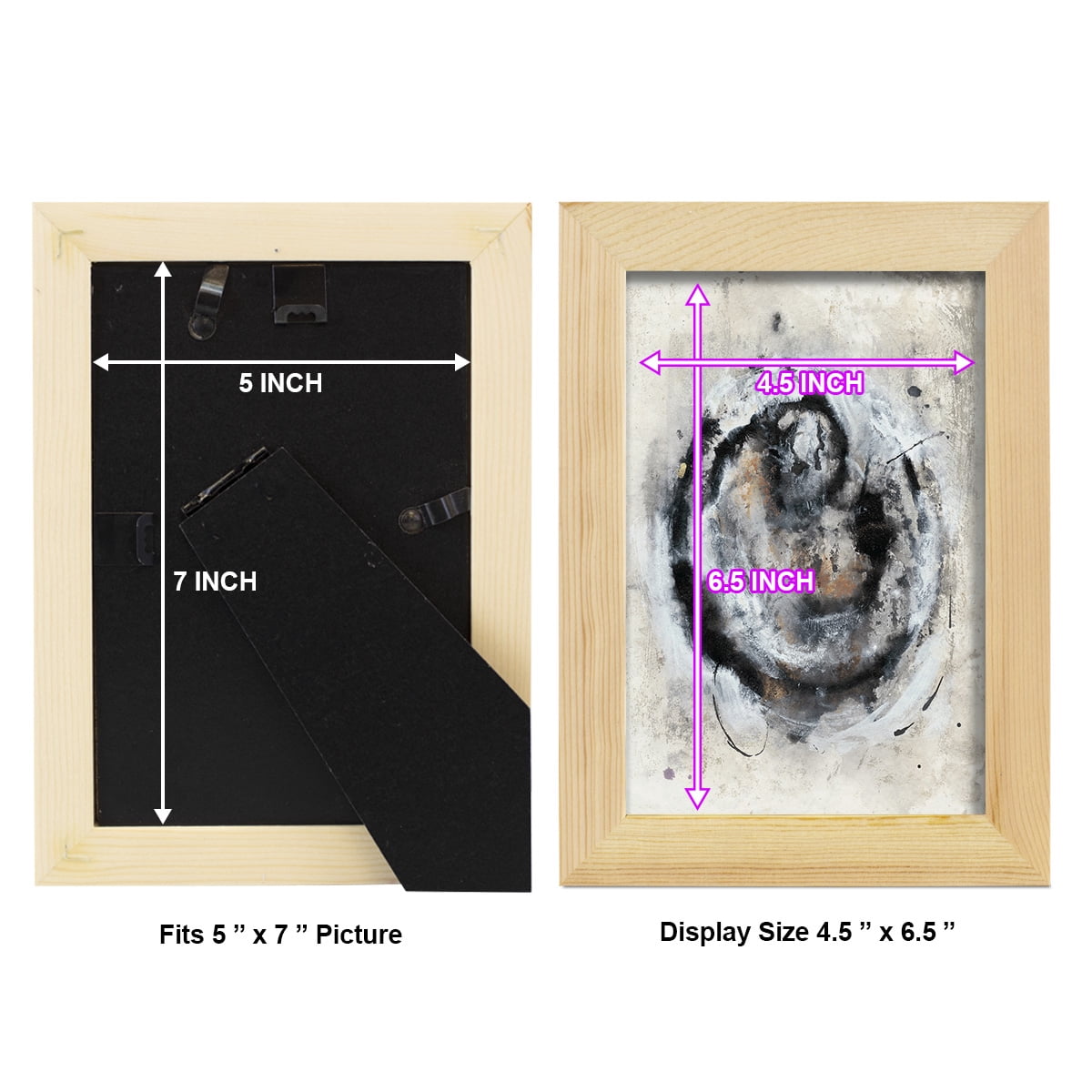 Circular Energy III -Framed Print w/glass-Natural Wood