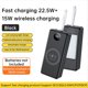 thumbnail image 3 of Estuche para Banco de Energía 16x18650 de 20000 MAh, Carga Rápida, 22,5 W + 15 W, Soporte de Carga Inalámbrica, Caja para Banco de Energía para Exteriores con Luz LED, B, 3 of 5