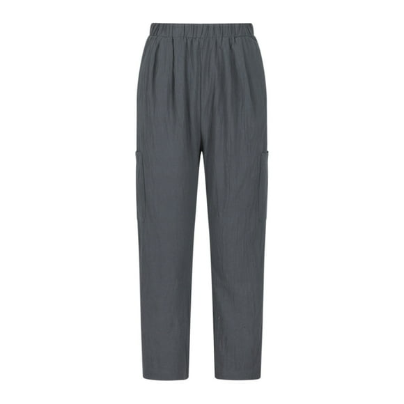 Timegard Lounge Pants for Women Elastic Waist Tapered Leg Lightweight Work Casual Pants with Pockets