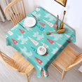 thumbnail image 2 of Turquoise Christmas Tree Pattern Square Tablecloth,Waterproof Square Table Cover,Wipeable Spillproof Washable Table Cover for Home Kitchen Party Decor 60"x60"(152x152cm), 2 of 6
