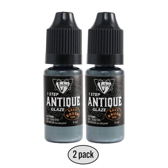 2 Pack - Antique Glaze, Gun Metal, (9mL) Vintaj 1 Step, Jewelry Craft, Patina, Multi-surface