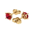 thumbnail image 2 of Clara Pucci 1.5Ct Ruby Round Cut VVS1 Push Back Stud 14k Solid hypoallergenic Gold Designer Earrings For July, 2 of 7