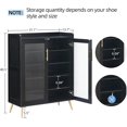 thumbnail image 2 of Yeshouse Zapatero de 5 niveles con puertas de cristal, organizador de zapatos para entrada, pasillo y sala de estar, 2 of 8