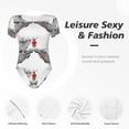thumbnail image 5 of Picia Moose Kissing Under Mistletoe Womens One Piece Swimsuits Modest Tummy Control Bathing Suits Lace Up Slimming Swim Suit-Small, 5 of 9