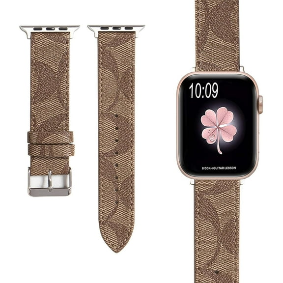 Leather Band Compatible with Apple Watch Bands For Women Men 38mm 40mm 41mm 42mm 44mm 45mm 46mm 49mm, Luxury Designer Classics Replacement Strap for iWatch Series 10 9 8 7 6 5 4 3 2 SE Ultra