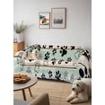 thumbnail image 5 of Sage Green Beige Farmhouse Sofa Cover Blanket Couch Covers for Armchair Cushion,Couch Sofa Silpcover with Tassel,Living Room Bedroom Throw Towel Blanket Covers Black Dog Paw Vintage Wooden M 71"x102", 5 of 9