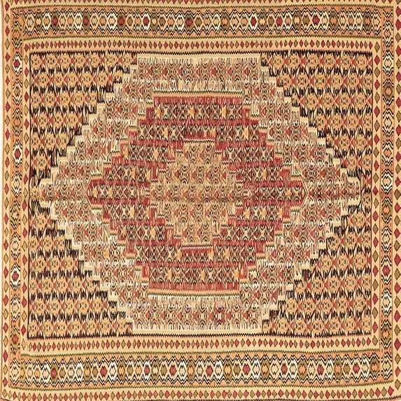 Ahgly Company Indoor Square Persian Brown Traditional Area Rugs, 3' Square