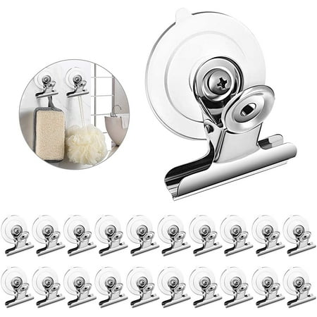 

20 Packs Suction Cup Clip Plastic Round Suction Cup Clamp Holder Strong Window Glass Suction Cup Clip for Hanging Kitchen Bathroom Office Accessories