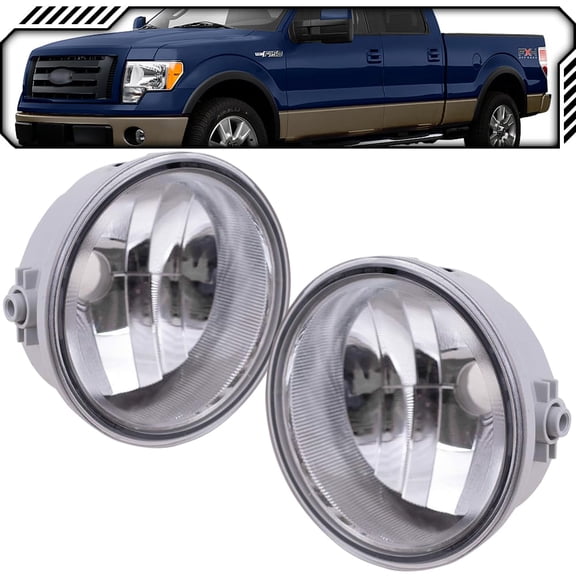 EPIC LIGHTING OE Style Halogen Fog Lights Assembly Replacement for FORD 05-10 F-150 06-08 MARK LT [ FO2594104 FO2595104 6L3Z15201AA 6L3Z15200AA ] Pair