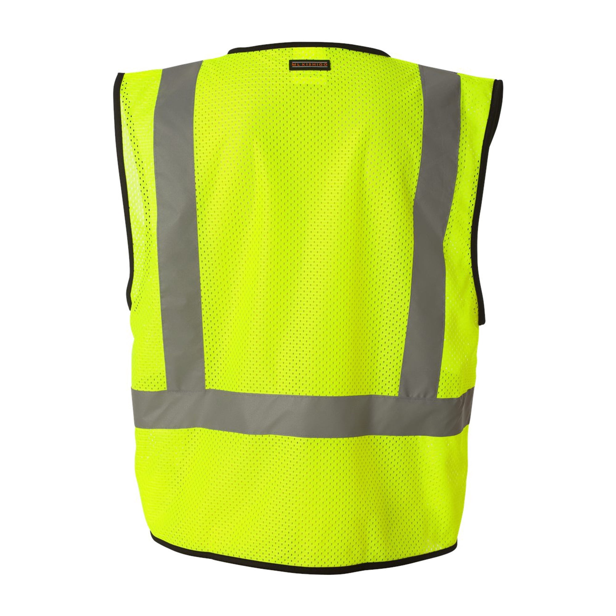 Kishigo - High Visibility Reflective Safety Vest Lime Color, Hook and Loop Closure, Single Pocket, Size: L, Pack-6