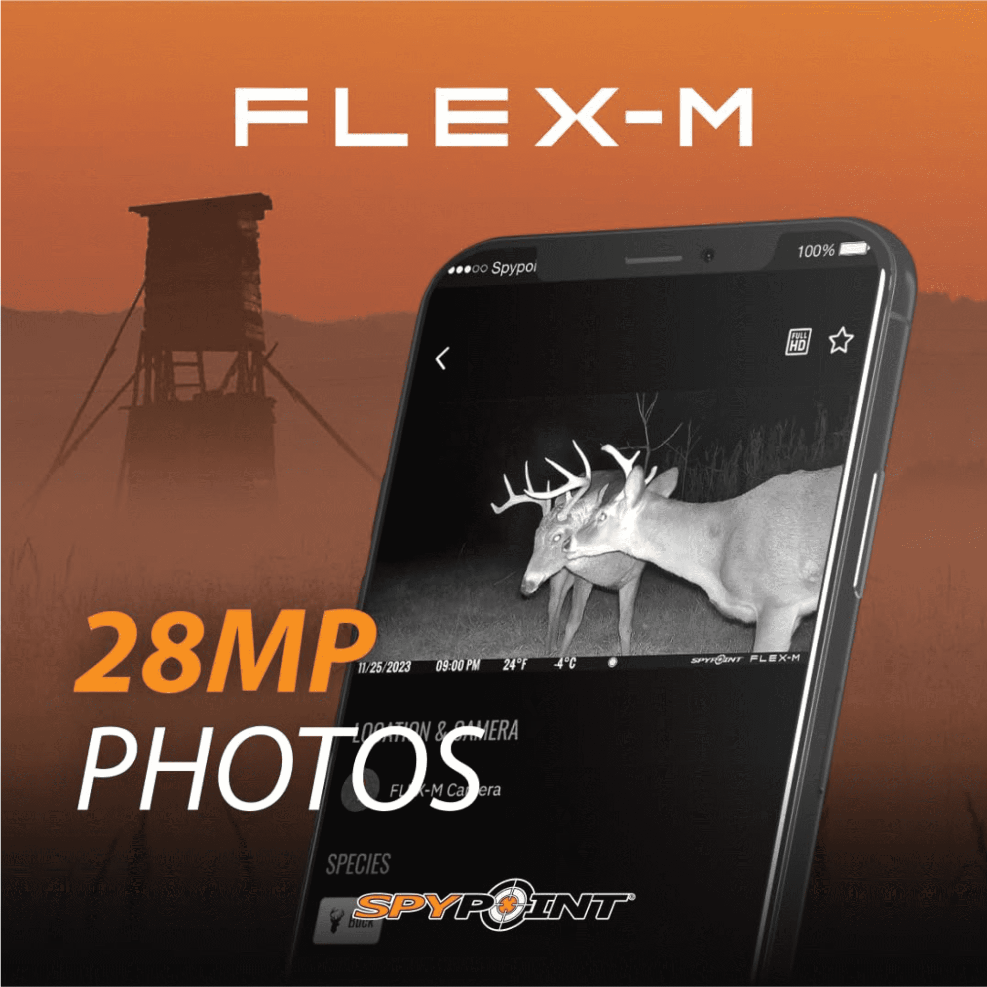 SPYPOINT Flex-M Solar Bundle | FLEX-M Trail Camera and Compact Solar Panel | Cellular Trail Camera, Best Value in Hunting Accessories, No WiFi Needed
