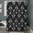 thumbnail image 3 of CafePress - Art Deco, Black, White, Silver Retro Shower Curtai - Unique Fabric Shower Curtain 70" x 72", 3 of 3