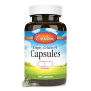 Carlson Empty Gelatin Capsules #1, 200 Capsules