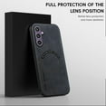 thumbnail image 3 of Feishell Designed for Samsung Galaxy S25 Luxury Premium PU Leather Case [Compatible with Mag-Safe] Shockproof Back Support Magnetic Car Mount Slim Protective Phone Case for Men Women, Black, 3 of 10