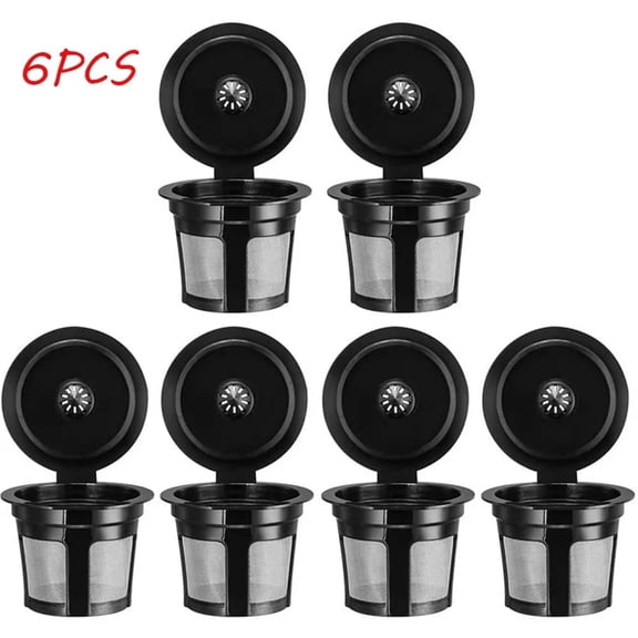 6Pcs Reusable K-Cups for Keurig 1.0 and 2.0 Brewers, Eco-Friendly Universal Fit Refillable Single Cup Coffee Filters, Stainless steel Mesh Filter